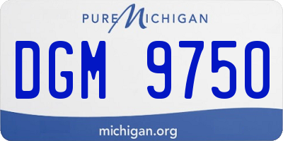 MI license plate DGM9750