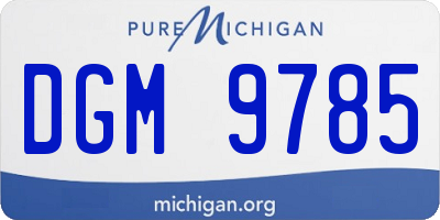 MI license plate DGM9785