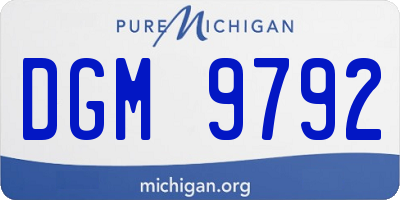 MI license plate DGM9792