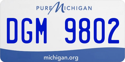MI license plate DGM9802