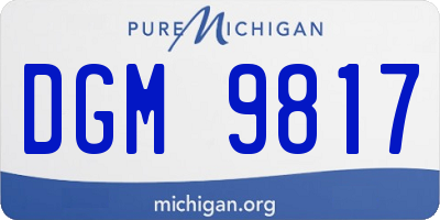 MI license plate DGM9817