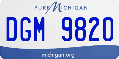 MI license plate DGM9820