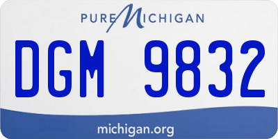MI license plate DGM9832