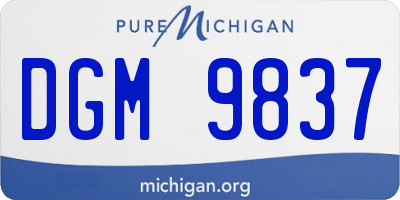 MI license plate DGM9837