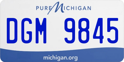 MI license plate DGM9845