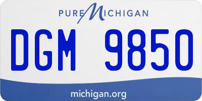 MI license plate DGM9850