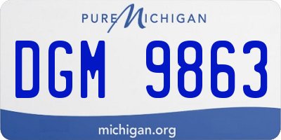 MI license plate DGM9863