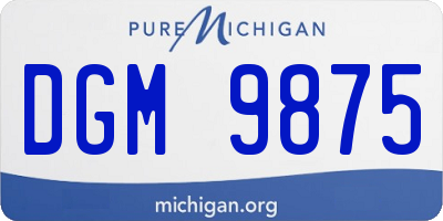 MI license plate DGM9875