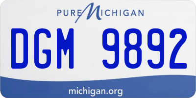 MI license plate DGM9892