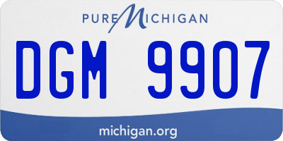 MI license plate DGM9907