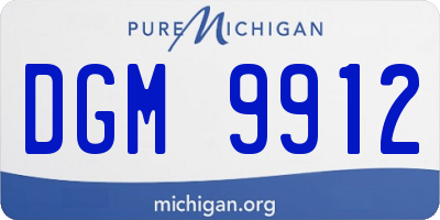 MI license plate DGM9912