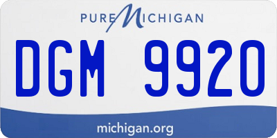 MI license plate DGM9920