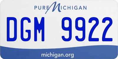 MI license plate DGM9922