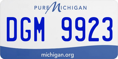 MI license plate DGM9923
