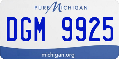 MI license plate DGM9925