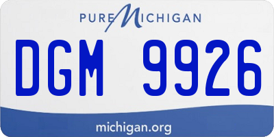 MI license plate DGM9926