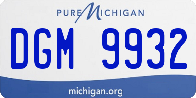 MI license plate DGM9932