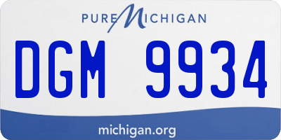 MI license plate DGM9934