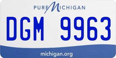 MI license plate DGM9963