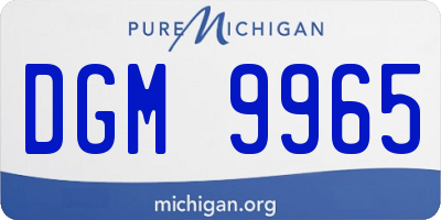 MI license plate DGM9965
