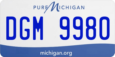 MI license plate DGM9980