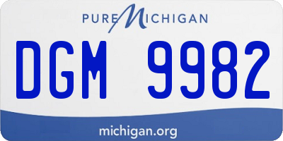 MI license plate DGM9982
