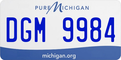 MI license plate DGM9984