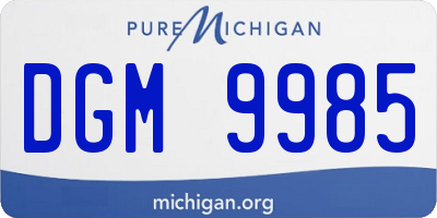 MI license plate DGM9985
