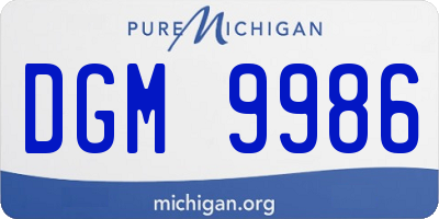 MI license plate DGM9986