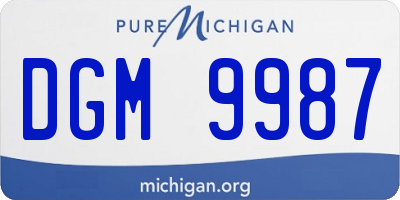 MI license plate DGM9987