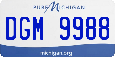 MI license plate DGM9988