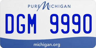 MI license plate DGM9990