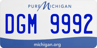 MI license plate DGM9992