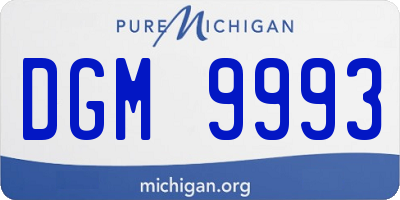 MI license plate DGM9993