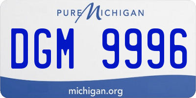 MI license plate DGM9996