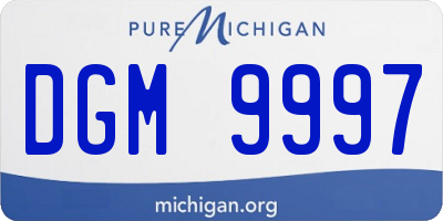 MI license plate DGM9997