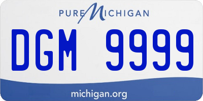 MI license plate DGM9999