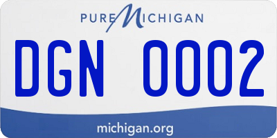 MI license plate DGN0002