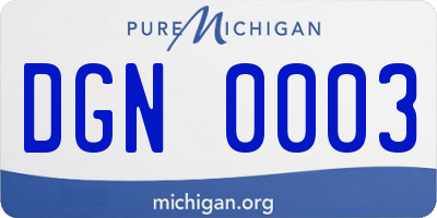 MI license plate DGN0003