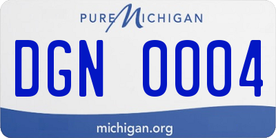 MI license plate DGN0004