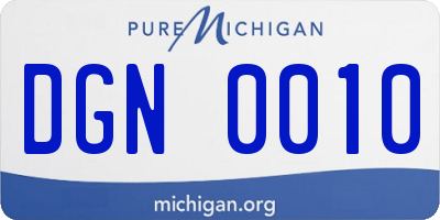 MI license plate DGN0010