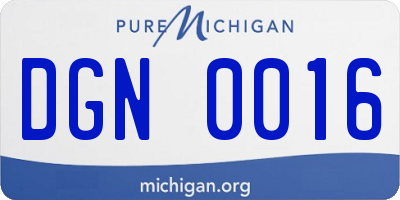 MI license plate DGN0016