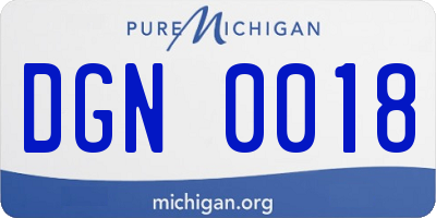MI license plate DGN0018