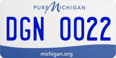 MI license plate DGN0022