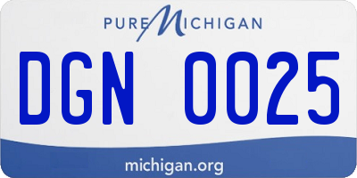 MI license plate DGN0025