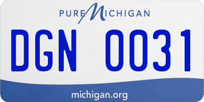 MI license plate DGN0031