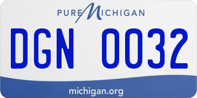 MI license plate DGN0032