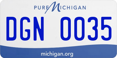 MI license plate DGN0035