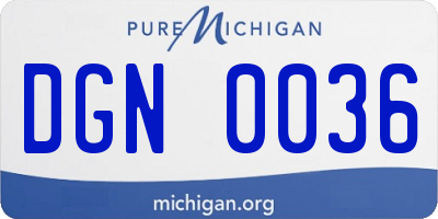 MI license plate DGN0036
