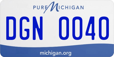 MI license plate DGN0040